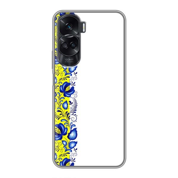 Силіконовый Чохол на Huawei Honor 90 Lite з картинкой Вишиванки – Жовто-біла вишиванка
