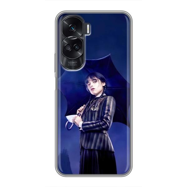 Чохли Венсдей на Huawei Honor 90 Lite Уенсдей (AlphaPrint) – Венздей з парасолькою