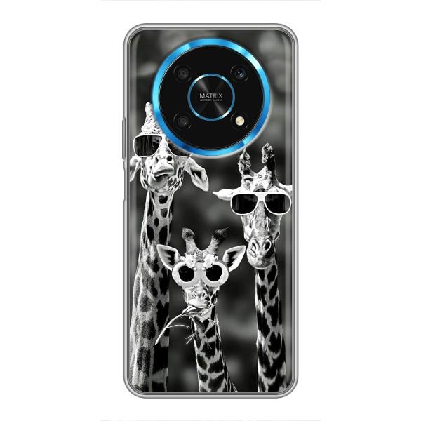 Силіконовий чохол з КАРТИНКАМИ літо для Huawei Honor Magic 6 Lite 5G (AlphaPrint) – Жирафи в окулярах
