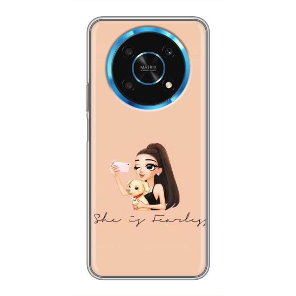 Силиконовый Чехол на Huawei Honor Magic 6 Lite 5G с картинкой Стильных Девушек – С собакой