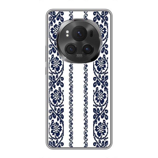 Силіконовый Чохол на Huawei Honor Magic 6 Pro з картинкой Вишиванки – Синя вишиванка