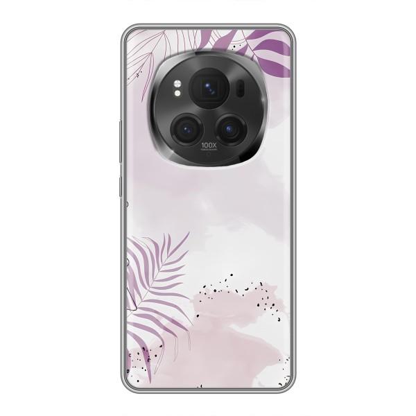 Чохол з квітковим принтом на Хорон Меджік 6 Про – Фіолетове листя