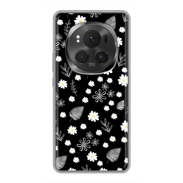 Чехлы с тематикой "ЦВЕТЫ" на Huawei Honor Magic 6 Pro – цветение на чорном