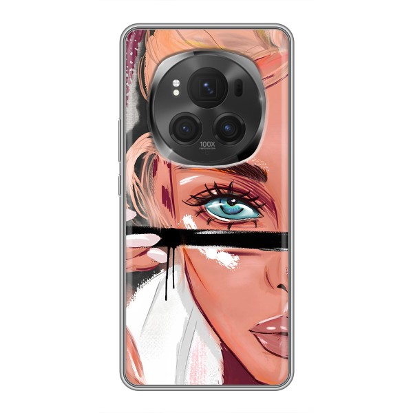Силіконовый Чохол на Huawei Honor Magic 6 Pro з картинкой Модных девушек – Дівчина та вії