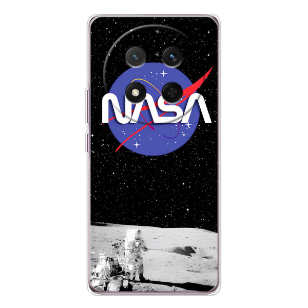 Силиконовый бампер с принтом "Наса" на Huawei Honor Magic 7 Lite – Nasa на луне