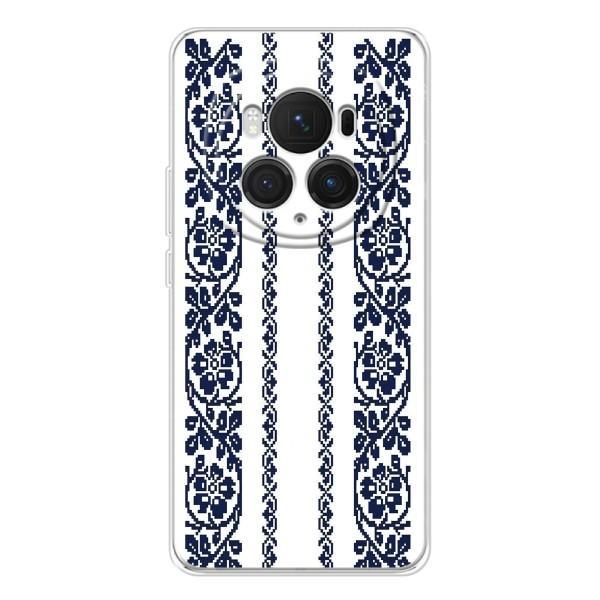 Силиконовый Чехол на Huawei Honor Magic 7 Lite с картинкой Вышиванки – Синяя вышиванка