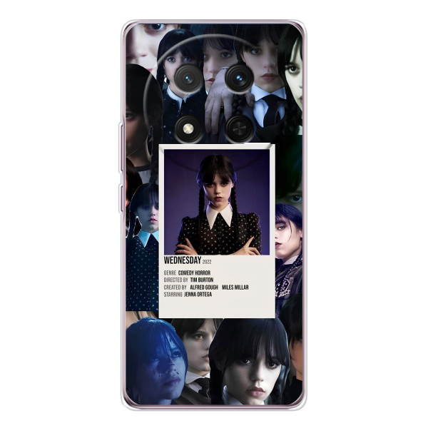 Чехлы Венсдей на Huawei Honor Magic 7 Lite Уэнсдей (AlphaPrint) – коллаж Уэнздей