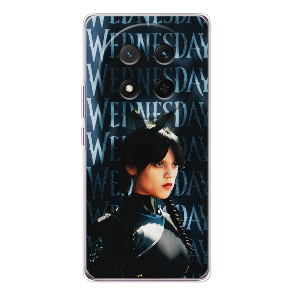 Чехлы Венсдей на Huawei Honor Magic 7 Lite Уэнсдей (AlphaPrint) – Уэнздей кошка
