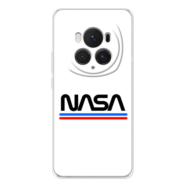 Силиконовый бампер с принтом "Наса" на Huawei Honor Magic 7 Pro – NASA на белом фоне