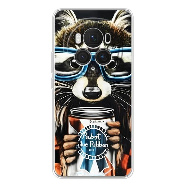 Чохол з принтом для Хонор Меджік 7 Про - (Прикольні) (AlphaPrint) – Єнот з банкою