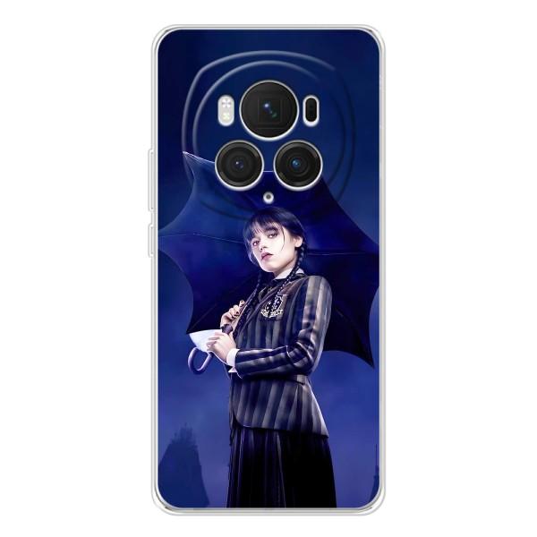 Чехлы Венсдей на Huawei Honor Magic 7 Pro Уэнсдей (AlphaPrint) – Уэнздей с зонтом