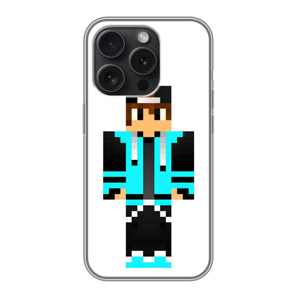 Чехлы для Huawei Honor Play 60 Plus (Персонажи Майн Крафт) – Мальчик в голубом