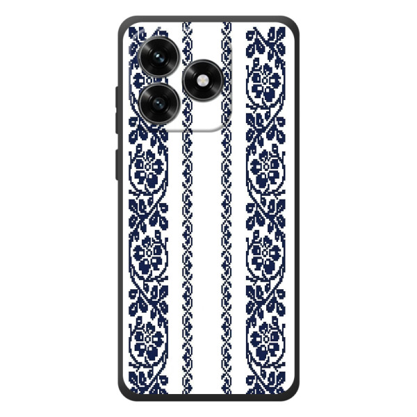 Силиконовый Чехол на Huawei Honor X5c Plus с картинкой Вышиванки – Синяя вышиванка