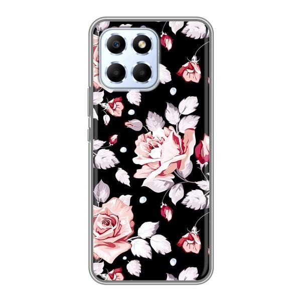 Чехлы с Цветами для Huawei Honor X6 (VPrint) – Цветочки на черном