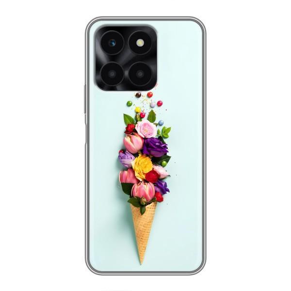 Чехлы с тематикой "ЦВЕТЫ" на Huawei Honor X6a – Цветок-мороженное