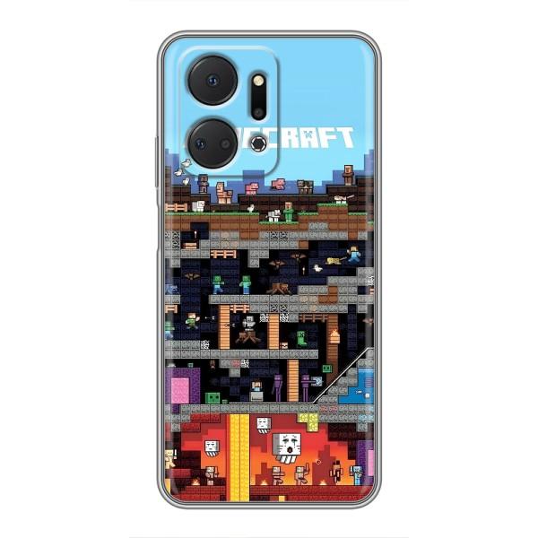 Чехол Майнкрафт на Huawei Honor X7a (AlphaPrint) Minecraft – фон Minecraft