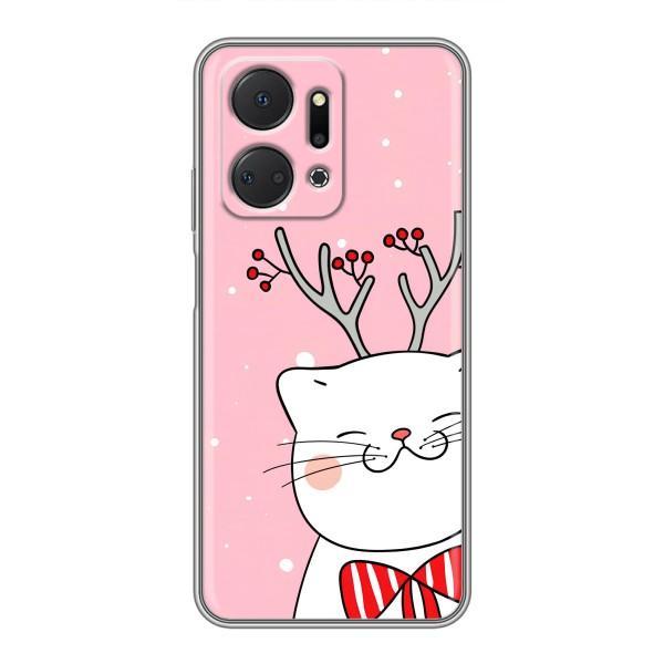 Новорічні Чохли для Huawei Honor X7a (VPrint) – Зимовий кіт