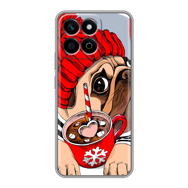Бампер для Huawei Honor X7c с картинкой "Песики" – Грустная собака