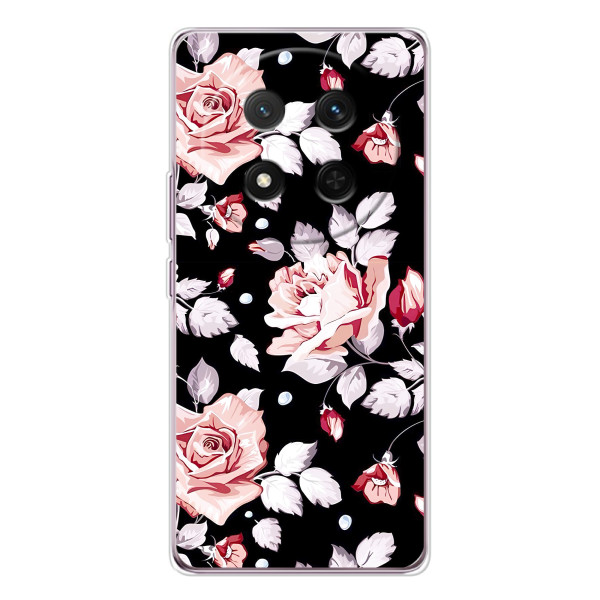 Чехлы с Цветами для Huawei Honor X9c (VPrint) – Цветочки на черном