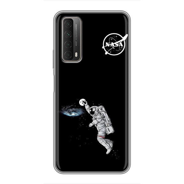 Силіконовый бампер з принтом "Наса" на Huawei P Smart 2021 – Космонавт баскетболіст