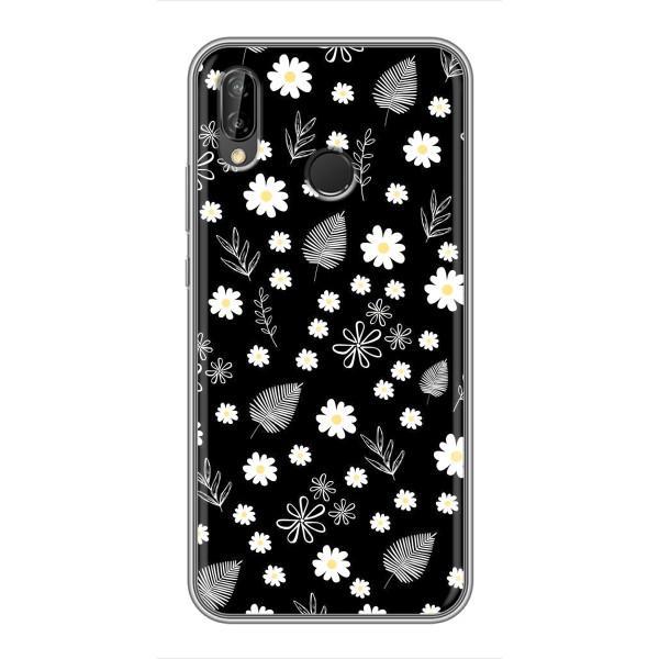 Чохли з тематикою "КВІТИ" на Huawei P Smart Plus , Nova 3i, INE-LX1 – цвітіння на чорному