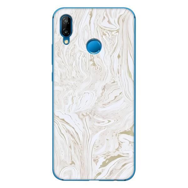 Мраморный чехол на Huawei P20 Lite (2019) (VPrint) – Белый мрамор