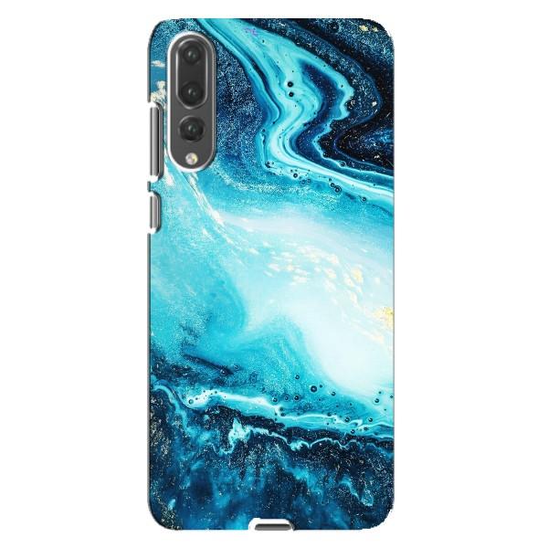Мраморный чехол на Huawei P20 Pro, CLT-L04 (VPrint) – Голубой мрамор