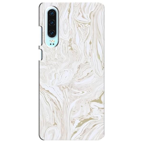 Мраморный чехол на Huawei P30 (VPrint) – Белый мрамор