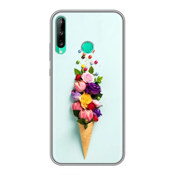 Чехлы с тематикой "ЦВЕТЫ" на Huawei P40 Lite e – Цветок-мороженное