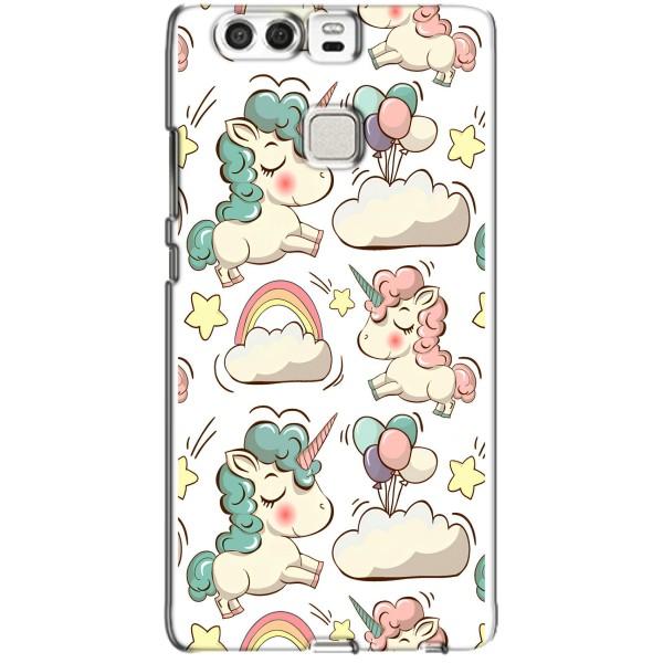 Чехол для Хуавей П9 - (Единорожки - Новинки) (AlphaPrint) – Единорожки