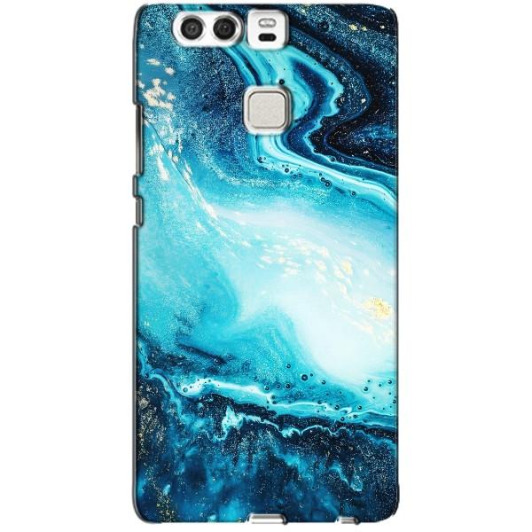 Мраморный чехол на Huawei P9 (VPrint) – Голубой мрамор