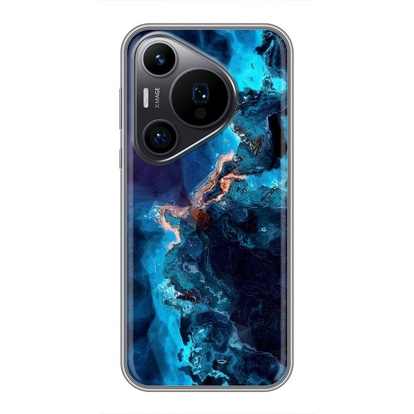 Чехлы с тематикой "Мрамор" на Хuawei Пюра 70 ПРО – Синий мрамор