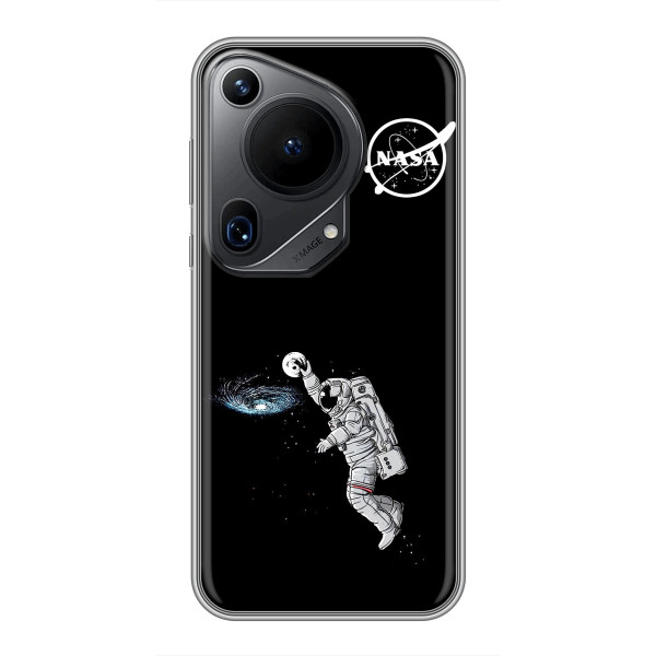 Силиконовый бампер с принтом "Наса" на Huawei Pura 70 Ultra – Космонавт баскетболист