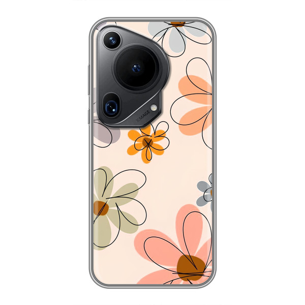 Чохол з квітковим принтом на Huавеі Пура 70 – Кольорові квіти