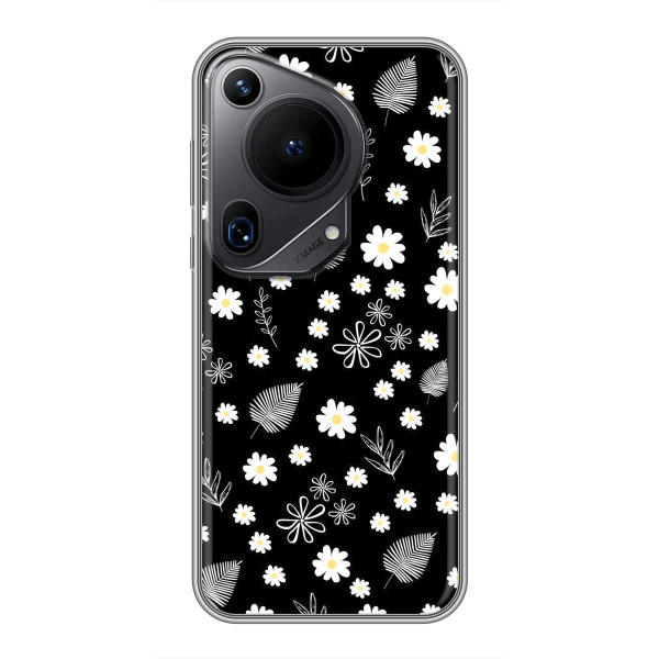 Чехлы с тематикой "ЦВЕТЫ" на Huawei Pura 70 Ultra – цветение на чорном