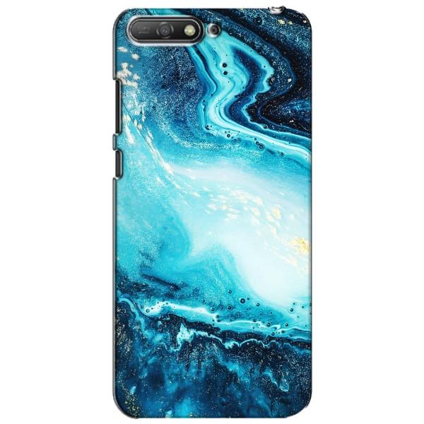 Мраморный чехол на Huawei Y6 2018 (VPrint) – Голубой мрамор