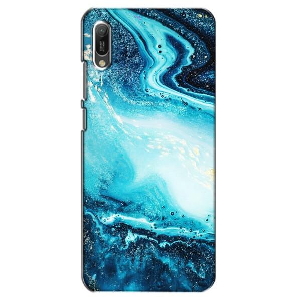 Мраморний чехол на Huawei Y6 2019 (VPrint) – Блакитний мрамор