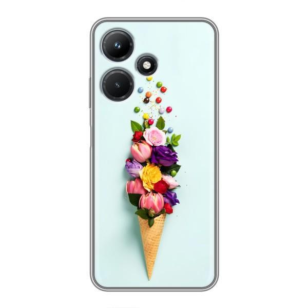 Чехлы с тематикой "ЦВЕТЫ" на Infinix Hot 30i – Цветок-мороженное