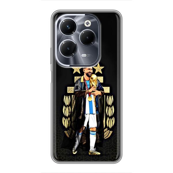 Чехлы для Infinix Hot 40 Pro (Leo чемпион) (AlphaPrint) – Месси Король