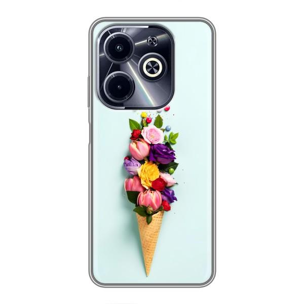 Чехлы с тематикой "ЦВЕТЫ" на Infinix Hot 40i – Цветок-мороженное