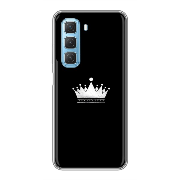 Чохол (Корона на чорному фоні) для Ініфінікс Хот 50 5G – Біла корона