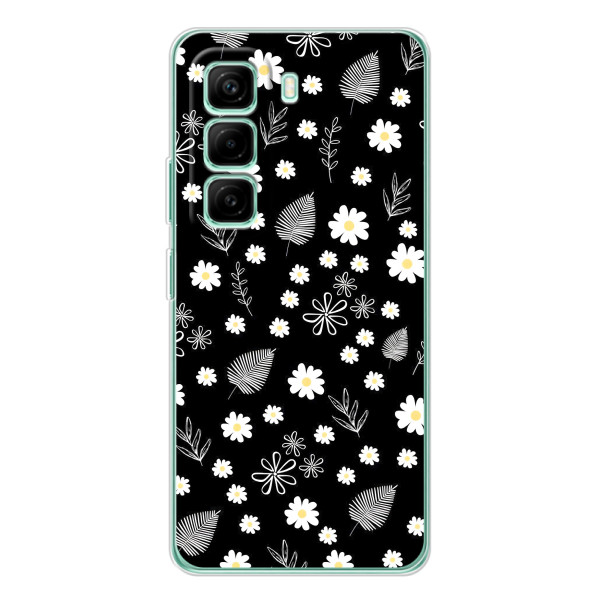 Чохли з тематикою "КВІТИ" на Infinix Hot 50 Pro Plus – цвітіння на чорному