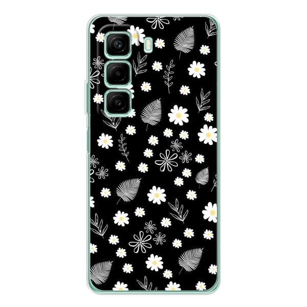 Чохли з тематикою "КВІТИ" на Infinix Hot 50 Pro – цвітіння на чорному
