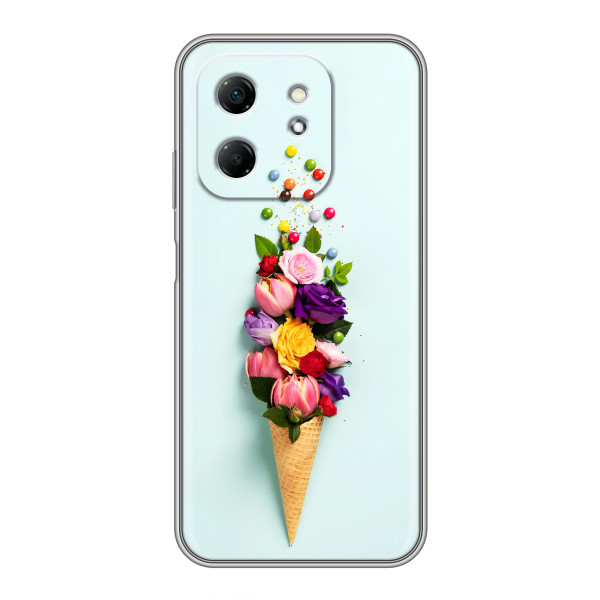 Чехлы с тематикой "ЦВЕТЫ" на Infinix Hot 50i – Цветок-мороженное