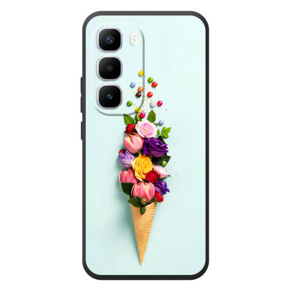 Чехлы с тематикой "ЦВЕТЫ" на Infinix Hot 60 Pro Plus – Цветок-мороженное