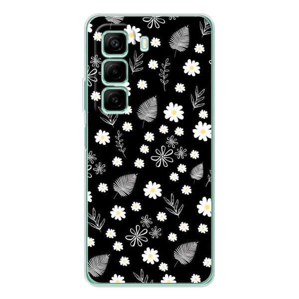 Чехлы с тематикой "ЦВЕТЫ" на Infinix Note 50 Pro Plus – цветение на чорном