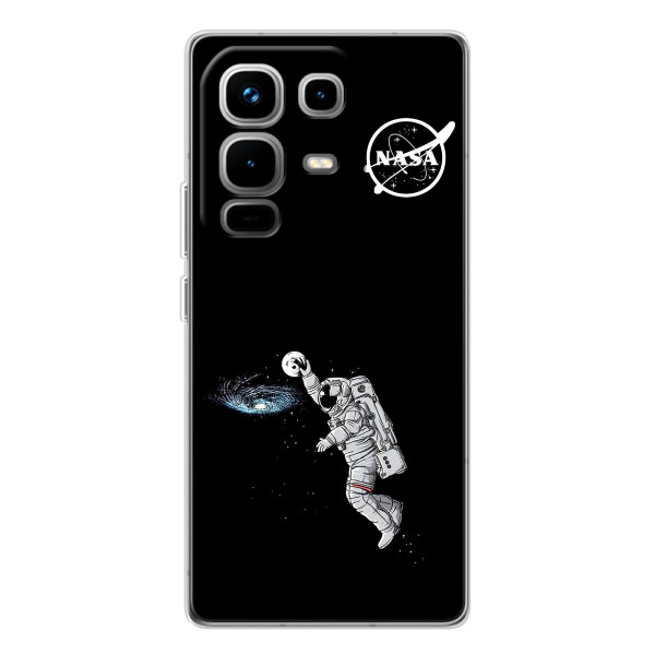 Силіконовый бампер з принтом "Наса" на Infinix Note 50 Pro – Космонавт баскетболіст