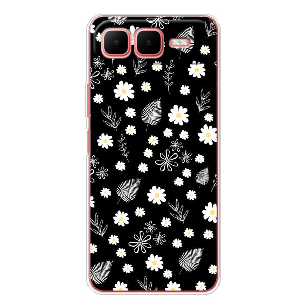 Чохли з тематикою "КВІТИ" на Infinix Smart 10 Plus – цвітіння на чорному