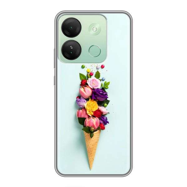 Чехлы с тематикой "ЦВЕТЫ" на Infinix Smart 7 HD – Цветок-мороженное