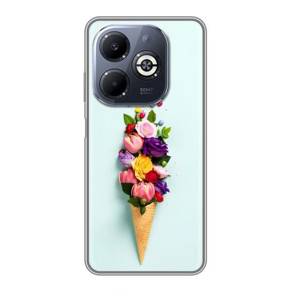 Чехлы с тематикой "ЦВЕТЫ" на Infinix Smart 8 Plus – Цветок-мороженное
